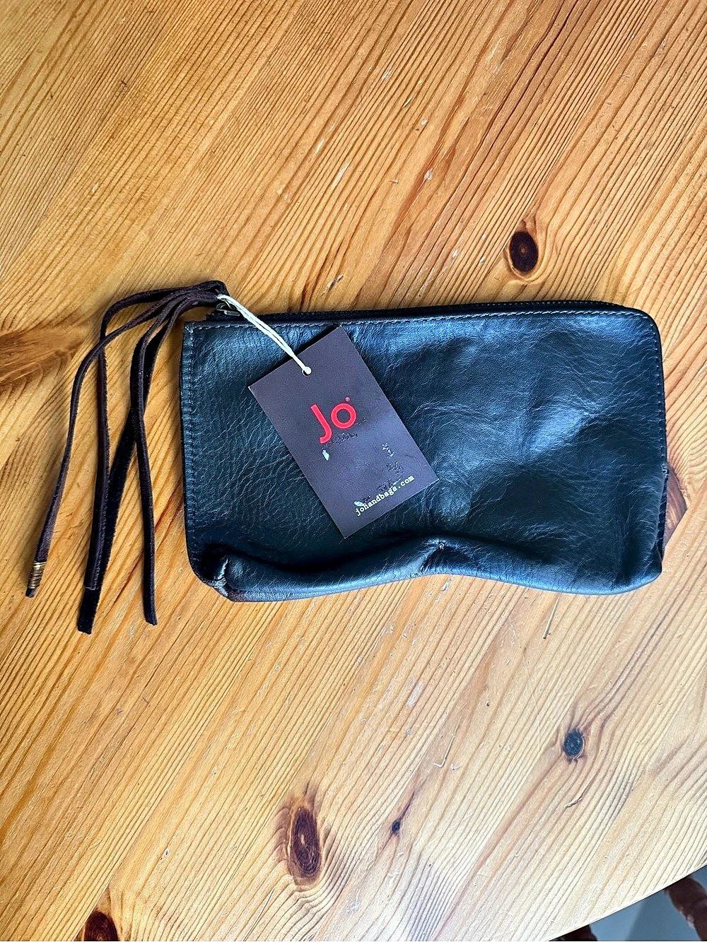 JO Brown Leather Tassel Wallet NWT